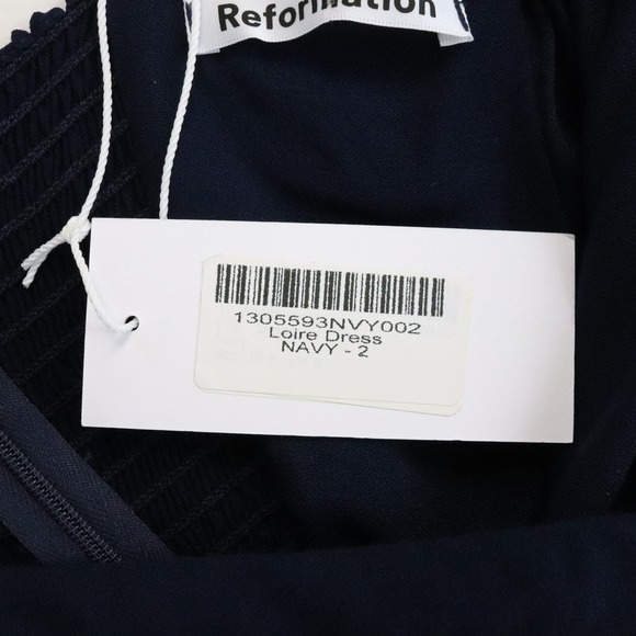 NWT Reformation Loire Dress Navy Blue 2 Maxi Sleeveless Formal Gown - Picture 9 of 10